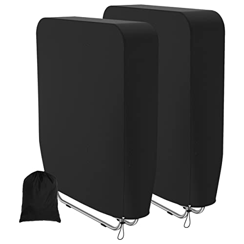 Klappstühle Abdeckung 190t Polyester Wasserdicht Klappstühle Schutzhülle mit Kordelzug Winddicht Anti-Uv 93×82cm Schutzhülle für Klappstühle (2PCS) von Toaboa