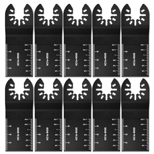 Multitool Sägeblätter 10pcs Oszillierendes Sägeblatt Multitool Klingen Schärfer Multitool Blade für Holz Kunststoff Metall Oszillierende Sägeblätter Kit für Bosch Fein Multimaster Makita usw (10pcs) von Toaboa