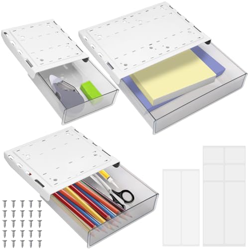 Toaboa 3 Stück Schublade Unter Schreibtisch 33x25x7 cm Selbstklebende Schublade Mit Schnalle Starke Tragfähigkeit Versteckte Schubladenbox Für Schule, Büro, Zuhause Toaboa 3 Stück Schublade Unter Schreibtisch 33x25x7 cm Selbstklebende Schublade Mit Schnalle Starke Tragfähigkeit Versteckte Schubladenbox Für Schule, Büro, Zuhause von Toaboa
