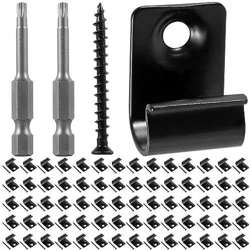 Toaboa 36/72 Stück WPC Befestigungsclips Edelstahl Clips für Terrassendielen mit Schrauben und Schraubendreher Bits, Versteckte Starter Befestigung Board Clip für DIY Holzbearbeitung Schwarz(72pcs) von Toaboa