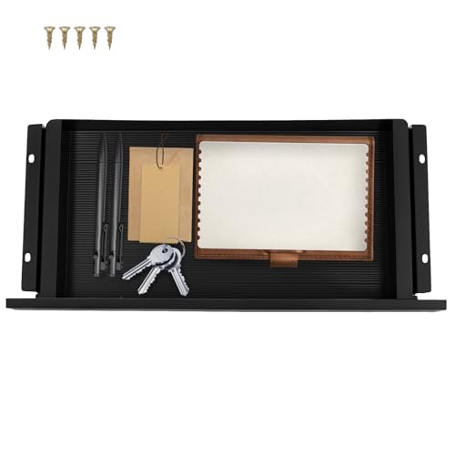 Toaboa 52x24x6.5CM Untertisch Schublade Metall Versteckte Schubladenbox mit Gleitschiene Stoßfest Untertisch Aufbewahrungsbox für Büro Zuhause (Schwarz) von Toaboa