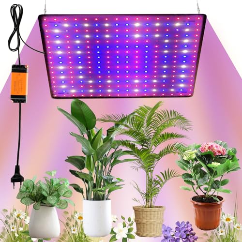 Toaboa Pflanzenlampe LED Vollspektrum 225 LEDs 1000W Pflanzenleuchte Hängend mit 4 Aufhängehaken Pflanzenlicht Anzucht Wachstumslampe LED Grow Light für Pflanzen Gemüse Blume (Rot+blau+weiß) von Toaboa