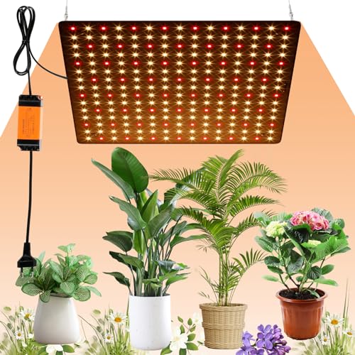 Toaboa Pflanzenlampe LED Vollspektrum 225 LEDs 1000W Pflanzenleuchte Hängend mit 4 Aufhängehaken Pflanzenlicht Anzucht Wachstumslampe LED Grow Light für Pflanzen Gemüse Blume (weiß+rot) von Toaboa