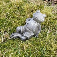 Handgefertigte Entspannte Froschzementstatue Handgefertigte Entspannte Froschzementstatue von ToadStoolHome