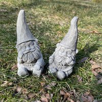 Handgemachtes Paar Gartenzwerge Aus Zement von ToadStoolHome