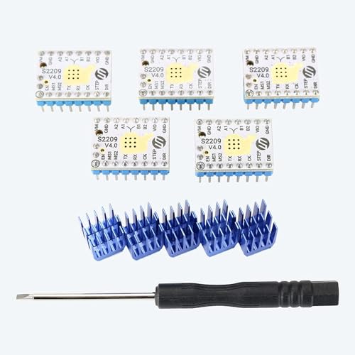 3D-Drucker Stepstick Mute TMC2209 V4.0 Modus UART Schrittmotortreiber mit Kühlkörper für Rampen Reprap1.4 MKS Gen/SKR V1.3 Rampen MKS GEN L1.4/1.5/1.6 Steuerplatine - 5 Stück von Toaiot
