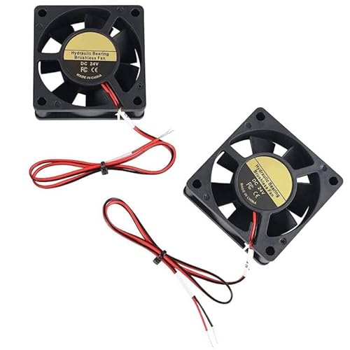 Ersatzteile für 3D-Drucker Vorn 2.4 R2 Fan 6020 Bottom Cooling Fan 24 V 60 x 60 x 20 mm bürstenloser Lüfter mit hydraulischem Lager mit Kabel 400 mm Hochgeschwindigkeit, 3 Stück von Toaiot