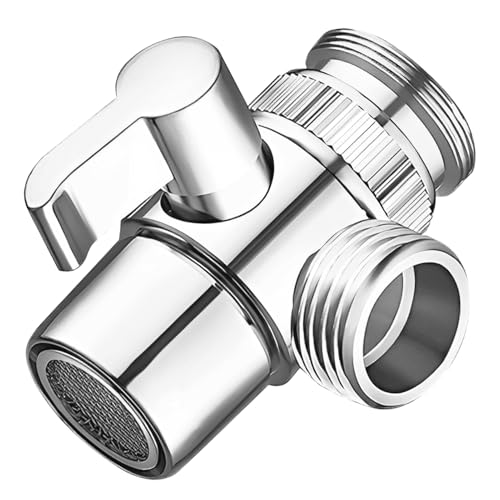 3 Wege Umschaltventil Wasserhahn mit M22 zu M24, G1/2 Shower Diverter Valve Messing Legierung, Water Umsteller Gilt für Waschbecken Bad Küche, 3-Wege-T-Adapter Umstellventil Ersatzteil von Toaluea