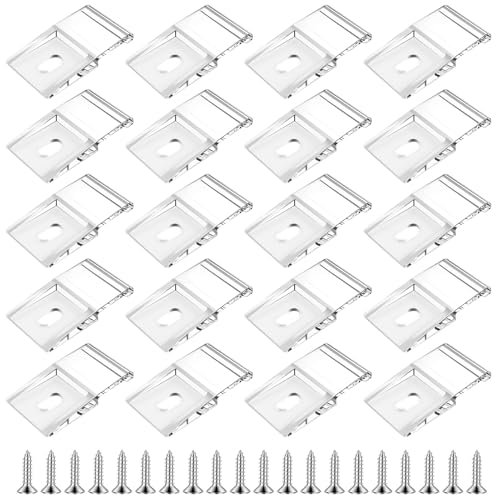 Toaluea 20 Stück Transparente Lichtstreifen-Clips 10mm, LED Strip Halterung Befestigung Selbstklebend für LED-Streifen Lichterkette, Streifen Verbinder Clips Mit Schrauben für Den Innenbereich Toaluea 20 Stück Transparente Lichtstreifen-Clips 10mm, LED Strip Halterung Befestigung Selbstklebend für LED-Streifen Lichterkette, Streifen Verbinder Clips Mit Schrauben für Den Innenbereich von Toaluea