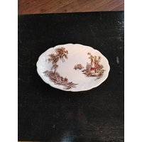 Vintage Johnson Brothers "The Old Mill" Transferware Relish/Unterplatte von ToastyBarkerBoutique