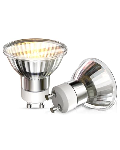 TobeBright 42W GU10 halogen glühbirne 220-240V Dimmbar Warmweiß 2800K lavalampe glühbirne 300LM 30° Abstrahlwinkel Reflektorlampen für Schienenleuchten, Einbauleuchten, Wandleuchten (2 Stück) von TobeBright