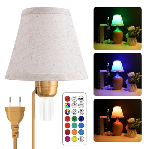 TobeBright LED Flaschenlampe mit RGB - Fernbedienung, Beiger Lampenschirm Flasche, Dimmbare Warmweiß LED Tischlampe für Bar, Schlafzimmer, Restaurant, E27 Fassung von TobeBright