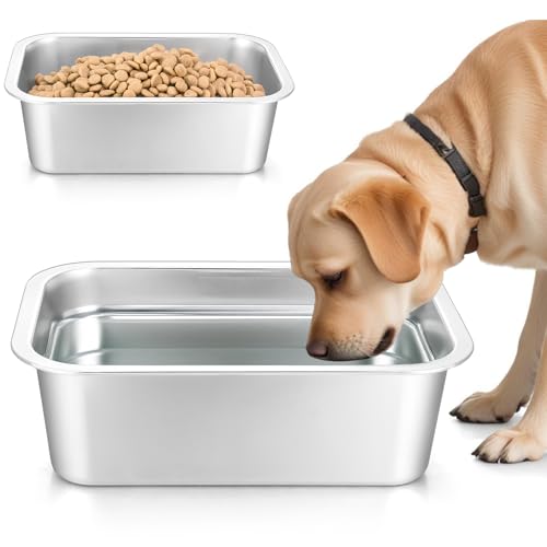 2 x Edelstahl-Hundenäpfe für große Hunde, 3,5 l, große Metall-Wasser- und Futternäpfe für Hunde, Katzen, groß, extra groß, kein Verschütten 2 x Edelstahl-Hundenäpfe für große Hunde, 3,5 l, große Metall-Wasser- und Futternäpfe für Hunde, Katzen, groß, extra groß, kein Verschütten von Tobeelec