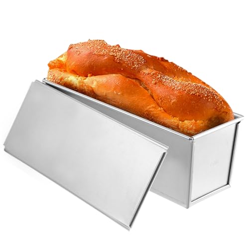 Pullman-Kastenform mit Deckel, 33 x 10 cm, große Kapazität, Brotbackform mit Deckel, antihaftbeschichtet, zum Backen von Brot, Karbonstahl, Brot-Toastbox mit Deckel, Pullman-Kastenform für Pullman-Kastenform mit Deckel, 33 x 10 cm, große Kapazität, Brotbackform mit Deckel, antihaftbeschichtet, zum Backen von Brot, Karbonstahl, Brot-Toastbox mit Deckel, Pullman-Kastenform für von Tobeelec