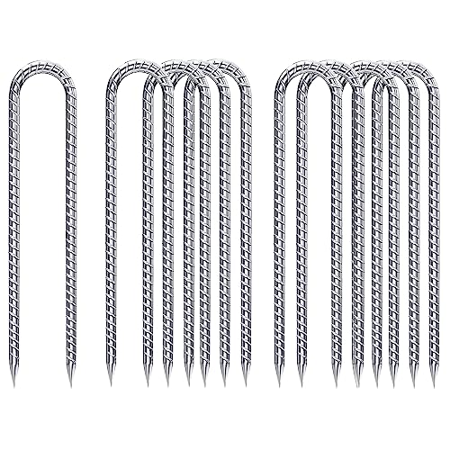 Bodenanker-Heringe-10-StüCk-Verzinkt, Trampolin Outdoor Bodenanker 30CM U-Form Bodennägel Heavy Duty für Sicherung VordäChern Trampoline Hühnerstall von Tobengda