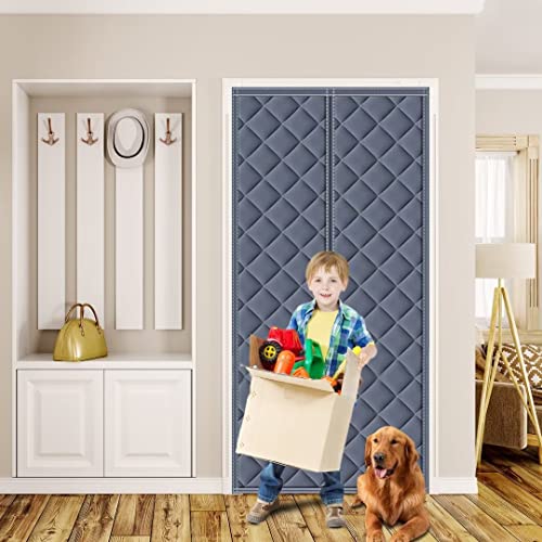 Wärmeschutzvorhang Magnet Thermo Türvorhang 90 X 200 cm, Kälteschutzvorhang für Türen WäRmeschutzvorhang für Balkontür, Thermovorhang Tür Winter Winddicht, Dunkelgrau von Tobengda