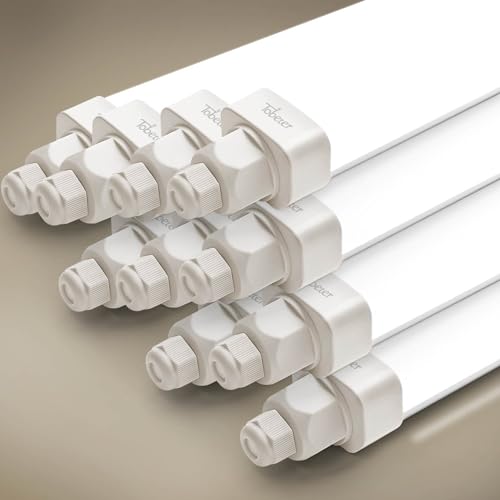Tobeter 10 Stück LED Feuchtraumleuchte 115cm, 36W 3600LM Ultraslim LED Röhre Feuchtraumlampe im Reihenschaltung, IP65 Wasserfest Werkstattlampe für Keller Garage Feuchtraum, Neutralweiß 4000K von Tobeter