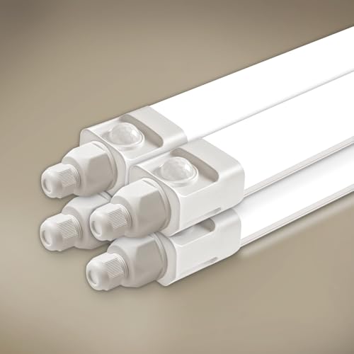 Tobeter 4 Stück LED Feuchtraumleuchte 115cm mit Bewegungsmelder, 36W 3600LM LED Sensor Feuchtraumlampe, IP65 Wasserfest Werkstattlampe für Keller Garage Feuchtraum, Neutralweiß 4000K Tobeter 4 Stück LED Feuchtraumleuchte 115cm mit Bewegungsmelder, 36W 3600LM LED Sensor Feuchtraumlampe, IP65 Wasserfest Werkstattlampe für Keller Garage Feuchtraum, Neutralweiß 4000K von Tobeter