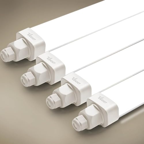 Tobeter 4 Stück LED Feuchtraumleuchte 60cm, 18W 1800LM Ultraslim LED Röhre Feuchtraumlampe im Reihenschaltung, IP65 Wasserfest Werkstattlampe für Keller Garage Feuchtraum, Neutralweiß 4000K Tobeter 4 Stück LED Feuchtraumleuchte 60cm, 18W 1800LM Ultraslim LED Röhre Feuchtraumlampe im Reihenschaltung, IP65 Wasserfest Werkstattlampe für Keller Garage Feuchtraum, Neutralweiß 4000K von Tobeter