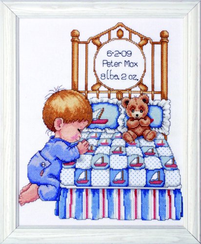 11"X14" 14 Count Bedtime Prayer Boy Birth Record Counted Cross Stitch Kit T21710 von Tobin