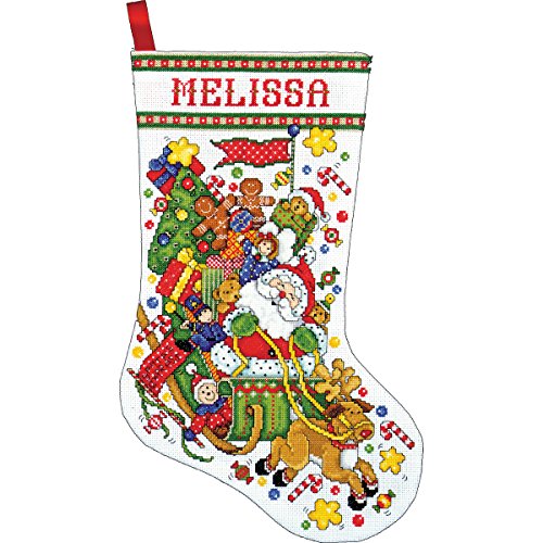 Design Works Crafts Kreuzstich Stickpackung Weihnachtsstrumpf Weihnachtsmannschlitten, Zählmuster Design Works Crafts Kreuzstich Stickpackung Weihnachtsstrumpf Weihnachtsmannschlitten, Zählmuster von Tobin