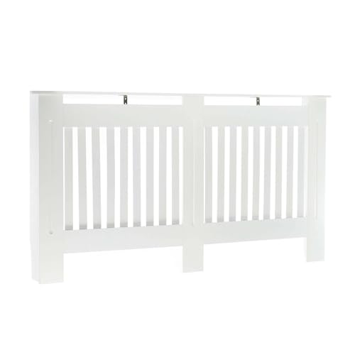 Toboli Heizkörperverkleidung weiß 172 x 19 x 82 cm, Heizkörperabdeckung aus MDF, Holzverkleidung für Heizkörper in Lamellenoptik Toboli Heizkörperverkleidung weiß 172 x 19 x 82 cm, Heizkörperabdeckung aus MDF, Holzverkleidung für Heizkörper in Lamellenoptik von Toboli