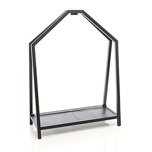 Toboli Klappbares Kaminholzregal 58x24x78cm Dekorativer Metall Brennholzkorb für den Innenbereich von Toboli