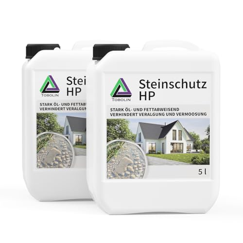 Steinimprägnierung | TOBOLIN Steinschutz HP 10000 mL – Steinversiegelung – Wasser-, schmutz-, öl- und fleckenabweisend - Für alle saugfähigen Steine geeignet| Stein Imprägnierung für Außen von Tobolin