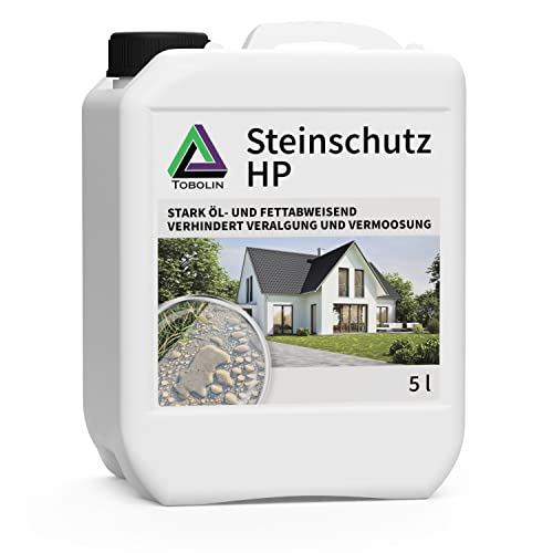 Steinimprägnierung | TOBOLIN Steinschutz HP 5000 mL – Steinversiegelung – Wasser-, schmutz-, öl- und fleckenabweisend - Für alle saugfähigen Steine geeignet| Stein Imprägnierung für Außen von Tobolin