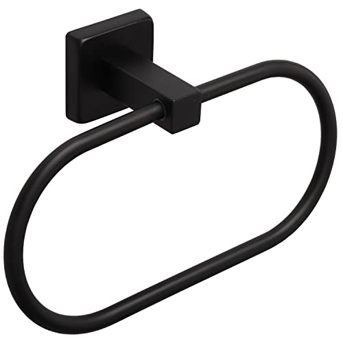 TocTen - Ovaler Handtuchring/Handtuchhalter - Mattschwarz - Edelstahl - Wandmontage - Platzsparend - Robust - Trocknet schnell von TocTen