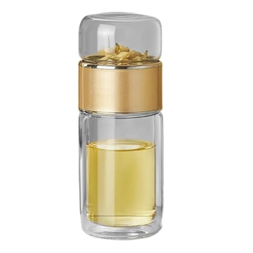 Tee-Ei-Flasche | Doppelwandiges Tee-Ei aus Glas | 3-in-1-Smart-Teezubereiter für losen Tee, Steeper-Reisebecher | Tragbare Tee-Wasser-Trennung-Teetasse für Tee-Enthusiasten für losen Tee von TocaFeank