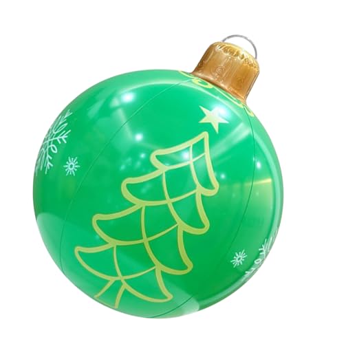 TocaFeank Aufblasbarer Weihnachtsschmuck Für Garten | Aufblasbare PVC Weihnachtsdekoration - 61cm Große wasserdichte Weihnachtskugel Für Park Garten Baum Dach Hinterhof von TocaFeank