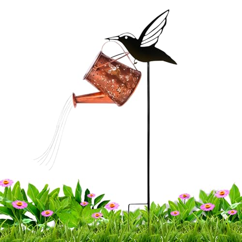 TocaFeank Garten Solarlampen | Mit Kolibri-Deko Außenlaterne Für Garten | Wetterfeste Solar Gartenleuchten Für Garten Terrasse Rasen von TocaFeank
