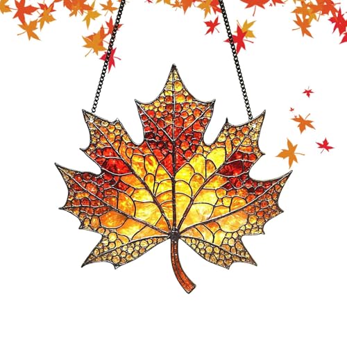 TocaFeank Garten Sonnenfänger | Dekorative Wandkunst Deko,Acryl Fensterdekoration Herbstliche Ahornblätter Motiv - Für Schlafzimmer Balkone Türen Wände von TocaFeank