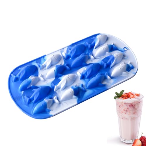 TocaFeank Silikon Eiswürfelform | 3D Hai Eisblock Form - Wiederverwendbare Flexible Form Für Küche Kühlschrank Getränke Cocktails von TocaFeank