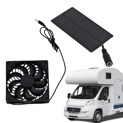 TocaFeank Solar Abluftventilator,0,8 Watt Solarventilator Für Hühnerstall - 4V Kühlsystem Belüftung Für Innen Außen Gewächshaus Hundehütte Scheune von TocaFeank