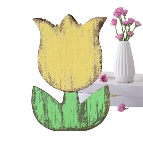 TocaFeank Tulpen Dekoration,Künstliche Holz-Tulpen - Rustikale Blumen Deko Tischdekoration Mehrstöckige Tabletts Für Und Tischdekoren von TocaFeank