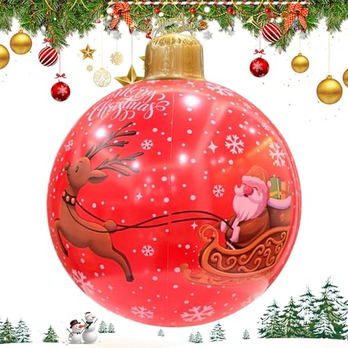 TocaFeank Weihnachtliche Outdoor-Luftdekoration,Aufblasbare PVC Weihnachtsdekoration - Große 60cm wasserdichte Deko Für Fest Party Zuhause Garten Baum Terrasse Park von TocaFeank