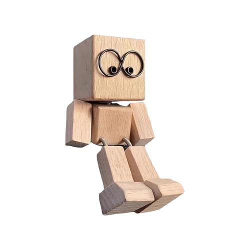 Wackelfigur Auto | Wackelnder Holzmann | Schüttelmann Holz | Holzfigur Beweglich | Füßen Holzpuppe Auto Ornamente | Lustige Wackelkopf-Auto-Armaturenbrett-Dekors von TocaFeank