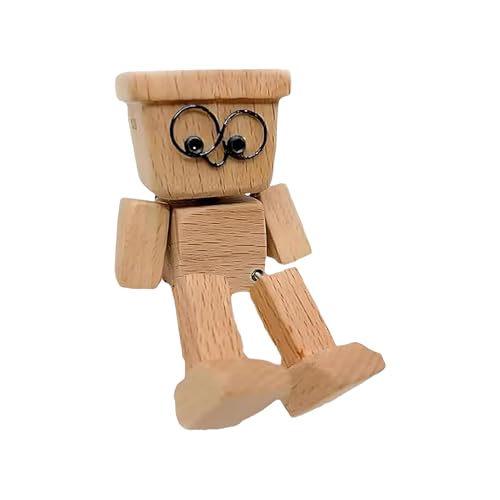 Wackelfigur Auto | Wackelnder Holzmann | Schüttelmann Holz | Holzfigur Beweglich | Füßen Holzpuppe Auto Ornamente | Lustige Wackelkopf-Auto-Armaturenbrett-Dekors von TocaFeank