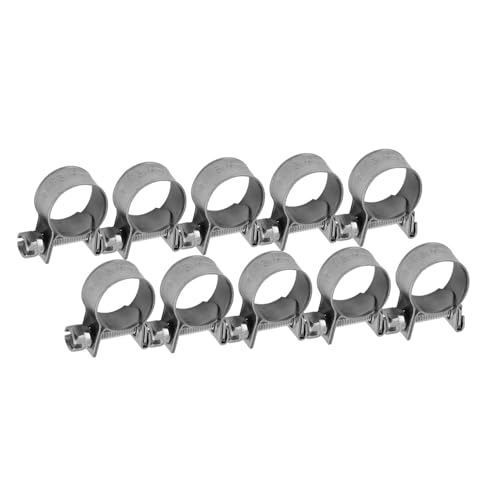 10 Stück Edelstahl Kraftstoffleitungs Schlauchschelle, Einstellbare T-Bolzen Schlauchklemmen 6 mm–20 mm Mini Schlauchschellen für Benzinschlauch Dieselleitung Wasser Rohr Haus Gasrohr (13-15Mm) von Tocekat