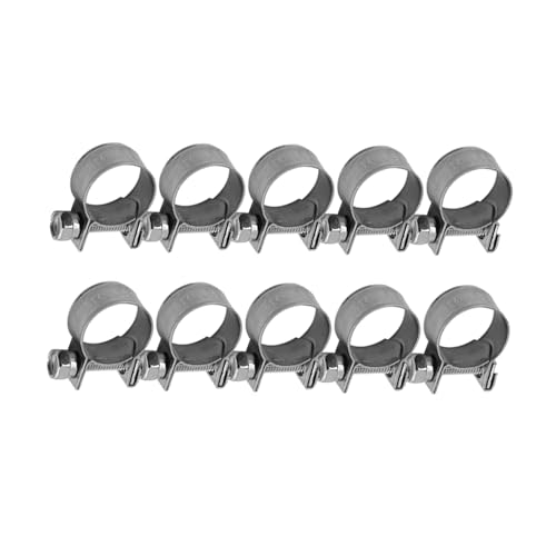 10 Stück Edelstahl Kraftstoffleitungs Schlauchschelle, Einstellbare T-Bolzen Schlauchklemmen 6 mm–20 mm Mini Schlauchschellen für Benzinschlauch Dieselleitung Wasser Rohr Haus Gasrohr (14-16Mm) von Tocekat