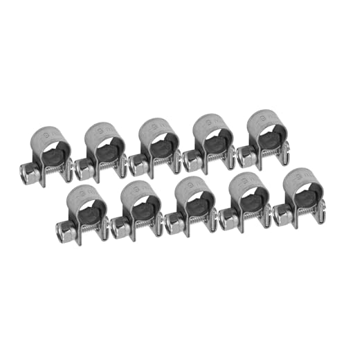 10 Stück Edelstahl Kraftstoffleitungs Schlauchschelle, Einstellbare T-Bolzen Schlauchklemmen 6 mm–20 mm Mini Schlauchschellen für Benzinschlauch Dieselleitung Wasser Rohr Haus Gasrohr (7-9Mm) von Tocekat