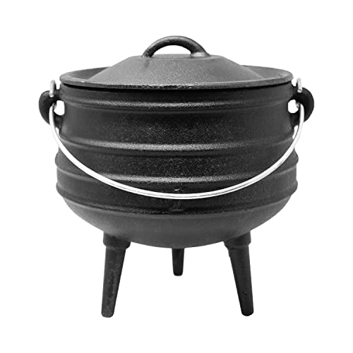 ToCis Big BBQ Feuertopf Beefalo | fertig eingebrannter Gusseisen Topf | Dutch Oven 3 Liter | südafikanischer Schmortopf Potjie #1 | Grilltopf inklusive Deckel | Raketenofen Outdoor mit Füße von ToCis Big BBQ