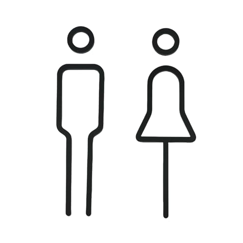 Tocone Acryl WC Schild Toilette Bad Tür Aufkleber Schild Symbol Mann und Frau Hauptdekoration (Schwarz) von Tocone