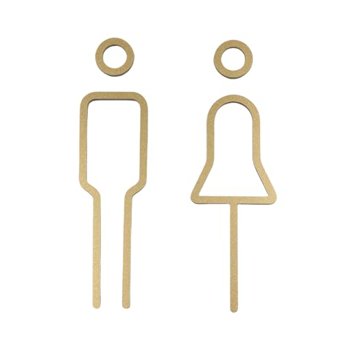 Tocone Acryl WC Schild Toilette Badezimmer Tür Aufkleber Schild Symbol Mann und Frau Hauptdekoration (Gold) von Tocone
