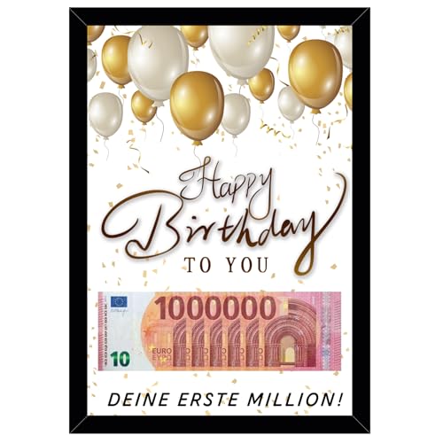 Personalisiertes Geldgeschenke Geburtstag, Geschenk Deine Erste Million, Lustige Geldgeschenke Verpackung, Witzige & Kreative Geschenkideen, Bilderrahmen für Geldgeschenke, Happy Birthday Gift von Toctax