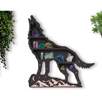 Wolf Kristall Regal, Display, Home Dekor, Wand Geschenk von TodBoutiqueShop