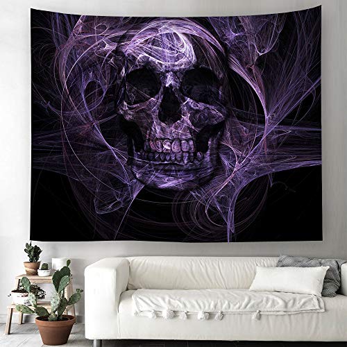 Totenkopf Wandteppich Halloween Horror Schädel Wandbehang Tapisserie Wandtuch Wandkunst Strandtuch Dekotuch 200x150cm von Today Gift