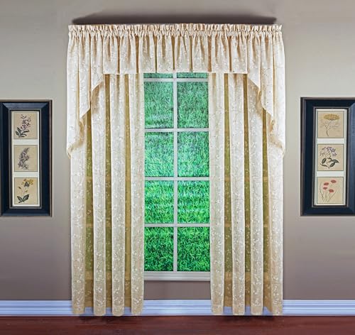 Today's Curtain, Weiden-Kunstleinen-Druck, 213,4 cm, Elfenbein, 137,2 x 213,4 cm (B x L) von Today's Curtain